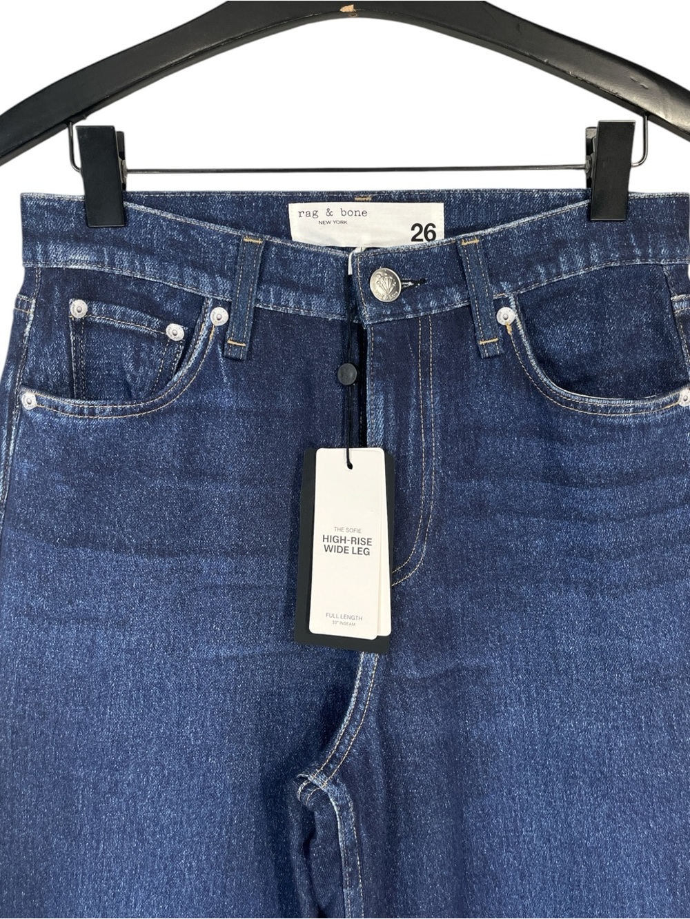 NWT Rag & Bone Miramar Sofie Wide Leg Cotton Terry Sweatpant Jeans size 26 - Picture 4 of 9